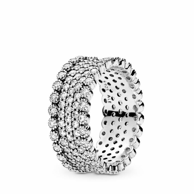 Pandora Lavish Sparkle Stackable Ring NZ, Sterling Silver (019782-NQV)